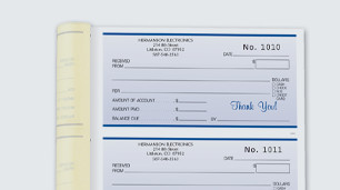 Custom receipt books to track your costs & promote your brand